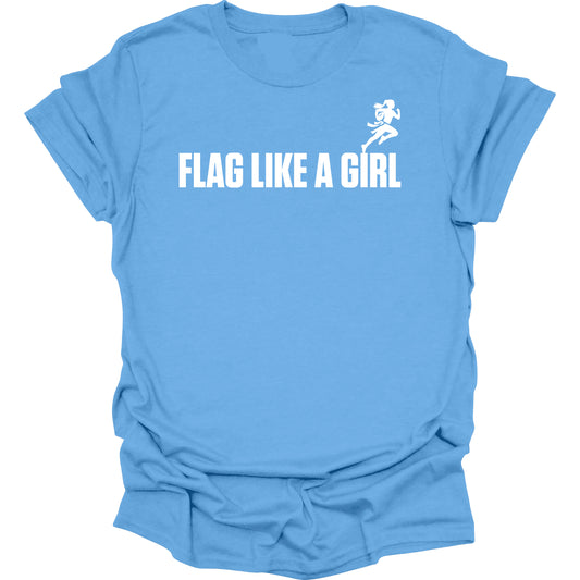 Flag Like A Girl Womens Short Sleeve T-Shirt (Carolina Blue)