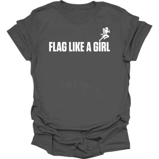 Flag Like A Girl Womens Short Sleeve T-Shirt (Charcoal)