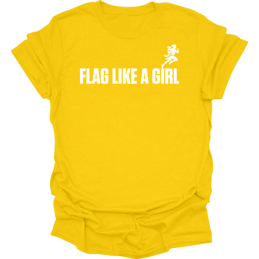 Flag Like A Girl Womens Short Sleeve T-Shirt (Yellow)