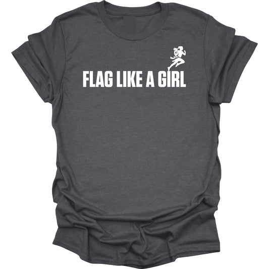 Flag Like A Girl Womens Short Sleeve T-Shirt (Heather Dark Grey)