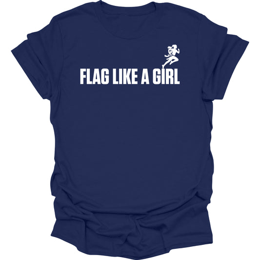 Flag Like A Girl Womens Short Sleeve T-Shirt (Navy Blue)