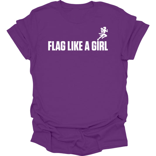 Flag Like A Girl Womens Short Sleeve T-Shirt (Purple)