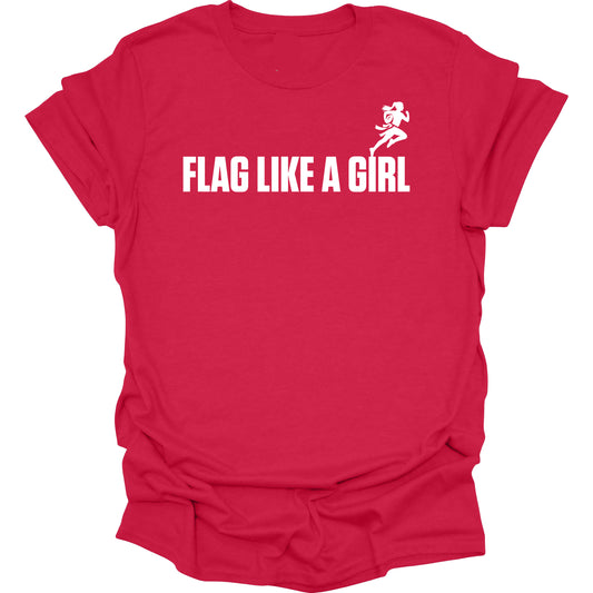 Flag Like A Girl Womens Short Sleeve T-Shirt (Red)