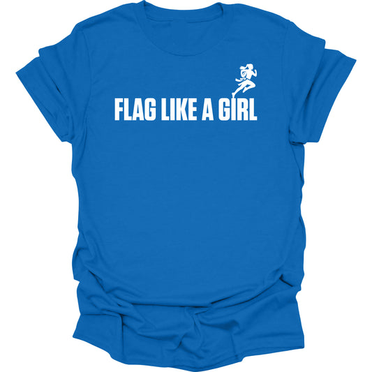 Flag Like A Girl Womens Short Sleeve T-Shirt (Royal Blue)